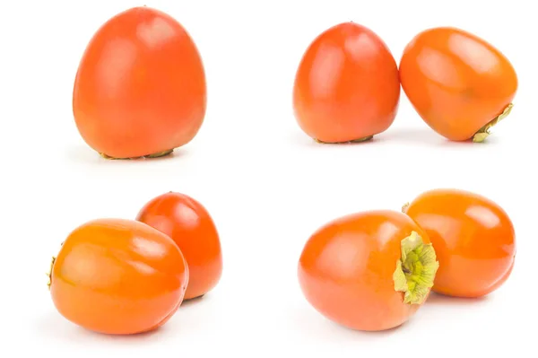 Collage of persimmon on a isolated white background — Stock Photo, Image