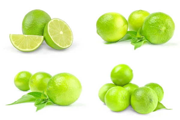 Collage de limes sur blanc — Photo