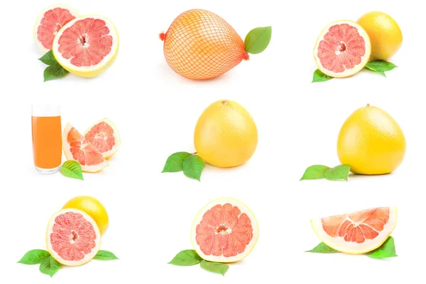Conjunto de citrinos isolados num recorte de fundo branco — Fotografia de Stock