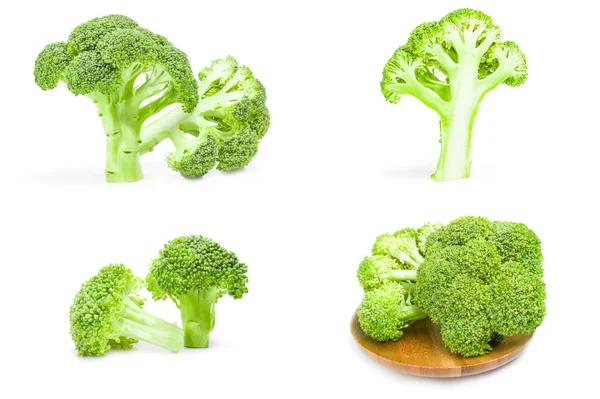Beyaz arka planda brokoli lahana kolajı — Stok fotoğraf