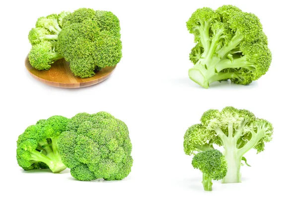 Collage of broccoli floret isolated on a white background cutout — Stock Photo, Image