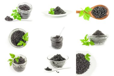 İzole edilmiş beyaz bir arka planda beyaz bir yumurta seti.