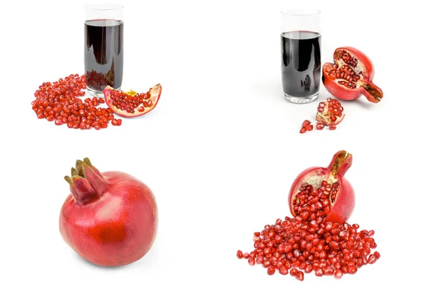 Skupina granátového jablka na bílém podkladu — Stock fotografie