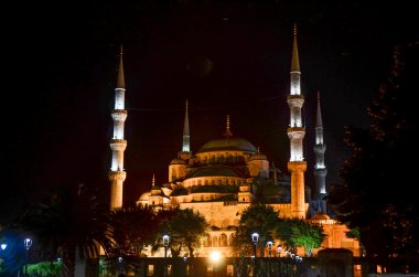 Istanbul'da gece Sultanahmet Camii
