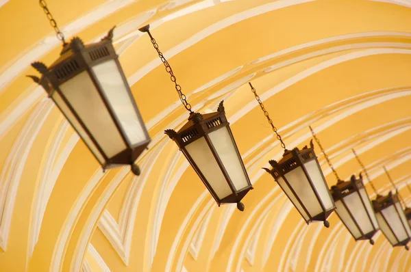 Suspended street lamps — Stock Photo, Image