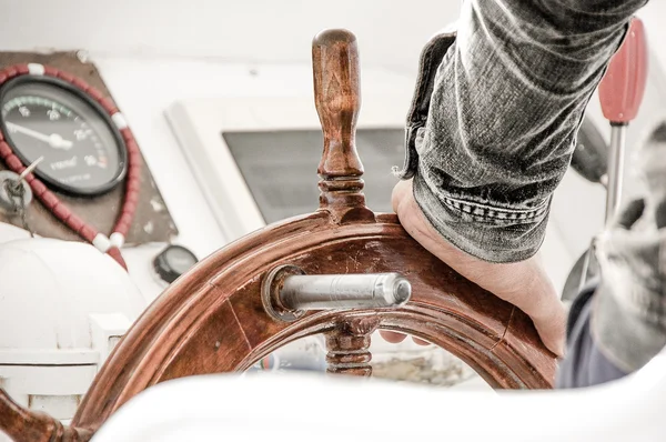 Wood steering wheel — Stock Fotó