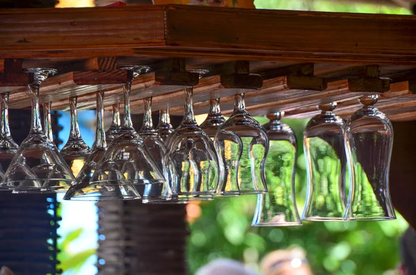 Wine glasses in bar — Stock Photo, Image