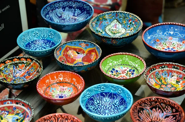 Handmade colored plates — Stock Photo, Image