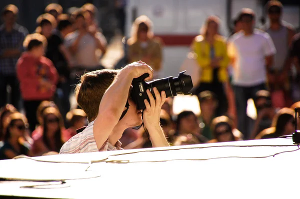 Fotograaf wachten op het moment — Stockfoto