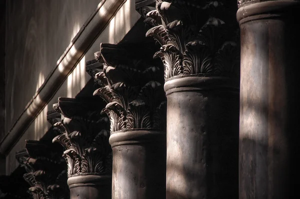 Columns with bas-relief Royalty Free Stock Photos