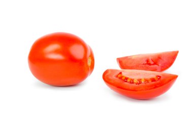 One and two halves of tomatoes clipart