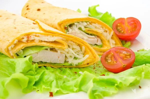 Primer plano de la tortilla sobre fondo blanco aislado . —  Fotos de Stock