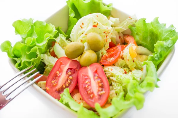 Salad with vegetables and greens — Stock Photo, Image