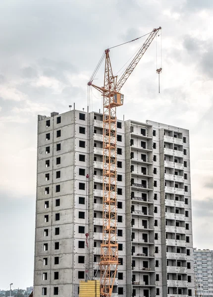 Construction site with cranes — Stock Photo, Image