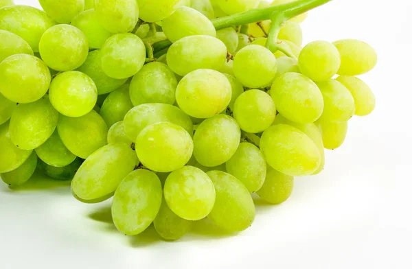 Uvas verdes frescas aisladas sobre fondo blanco — Foto de Stock