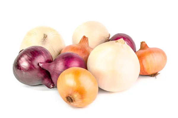 Yellow and red onion isolated on white background — Stock Photo, Image
