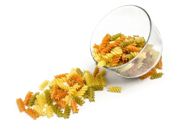 Three Colors Rotini Pasta in the Plate — Stock Photo, Image