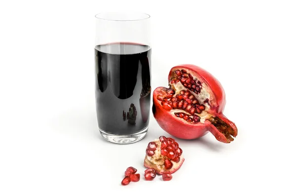 Pomegranate fruit juice in glass isolated on white background cutout Stock Picture