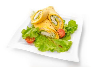 tavuk göğsü ve sebze ile Meksika tortilla şal