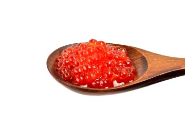 Beyaz bir arka plan üzerinde izole kırmızı havyar