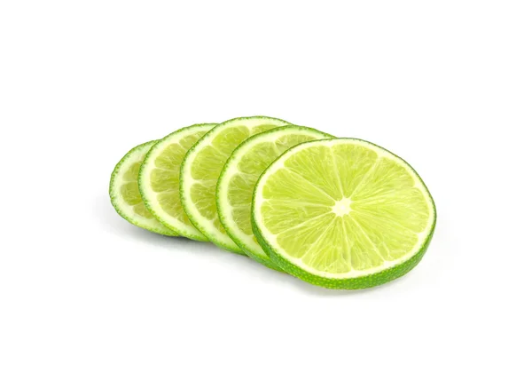 Izole limon dilimleri — Stok fotoğraf