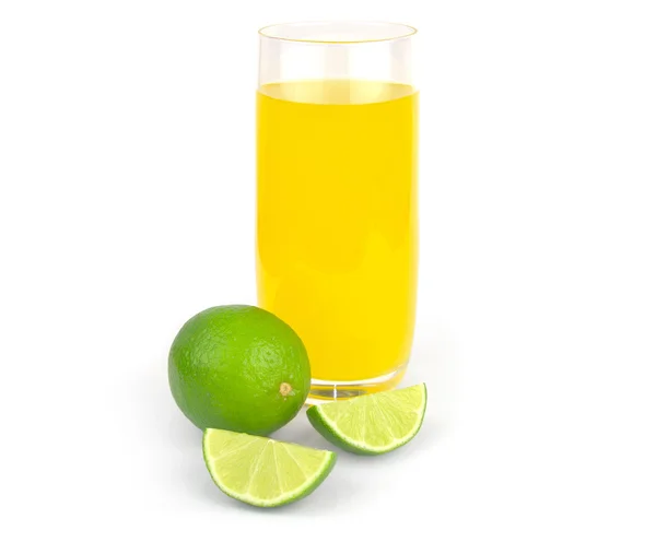 Fresh lime juice isolated on white background — Stock Photo, Image