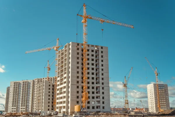 Nieuwbouw en kraan — Stockfoto