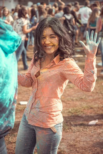 PENZA, RÚSSIA - SETEMBRO 6, 2015: Festival Holi tradicional na Rússia — Fotografia de Stock