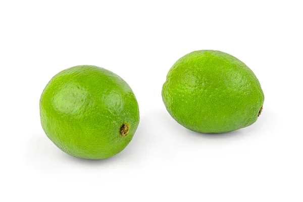 Limes fraîches isolées sur blanc — Photo