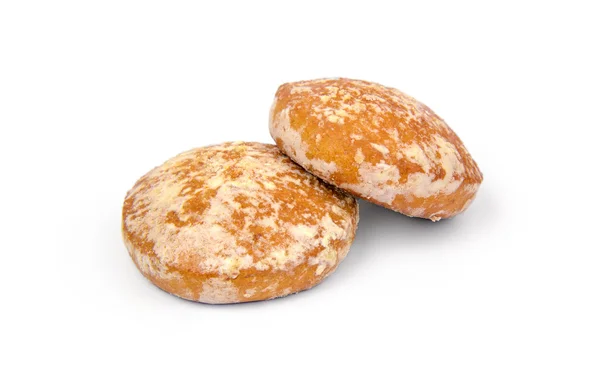 Freshly baked homemade ginger cookies on white background — Stock Photo, Image
