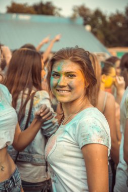 Penza, Rusya - 6 Eylül 2015: Festival boyalar