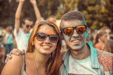 Penza, Rusya - 6 Eylül 2015: Bayram renk Holi