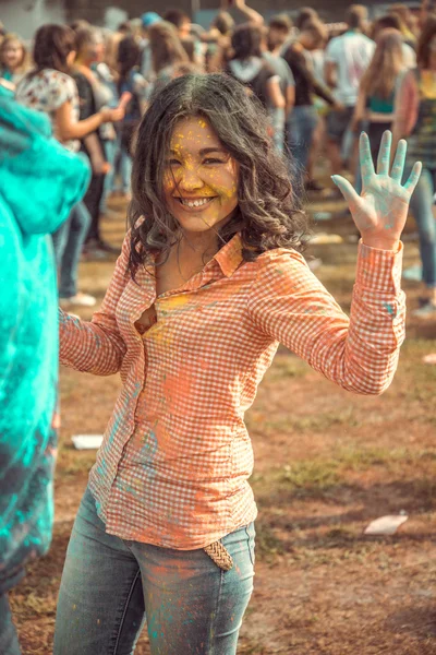 Penza, Rusya - 6 Eylül 2015: Atma renk Krishna renk Festivali — Stok fotoğraf