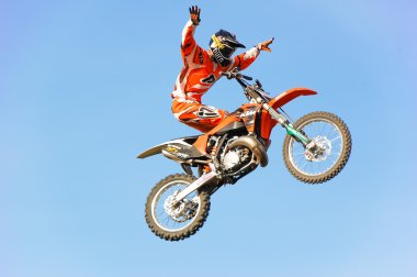 Penza, Rusya - 18 Haziran 2011: Fmx Şampiyonası gece Of atlar