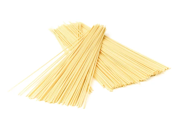 Dry spaghetti  isolated on a white cutout. — Stock Photo, Image