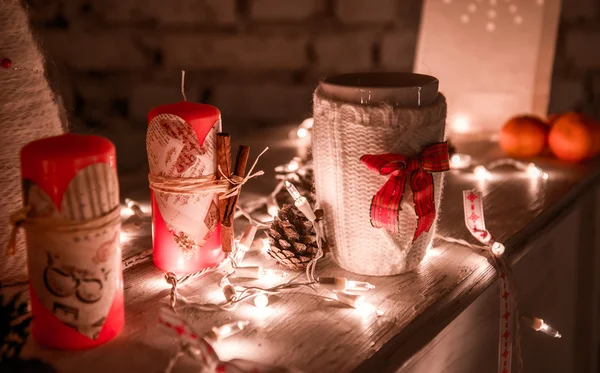 Belos enfeites de Natal. Composição — Fotografia de Stock