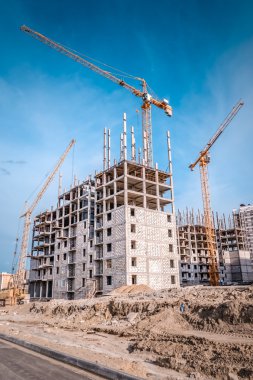 Constructionsite ve inşaat Vinçler