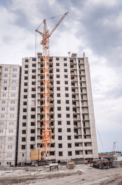 Constructionsite and big cranes