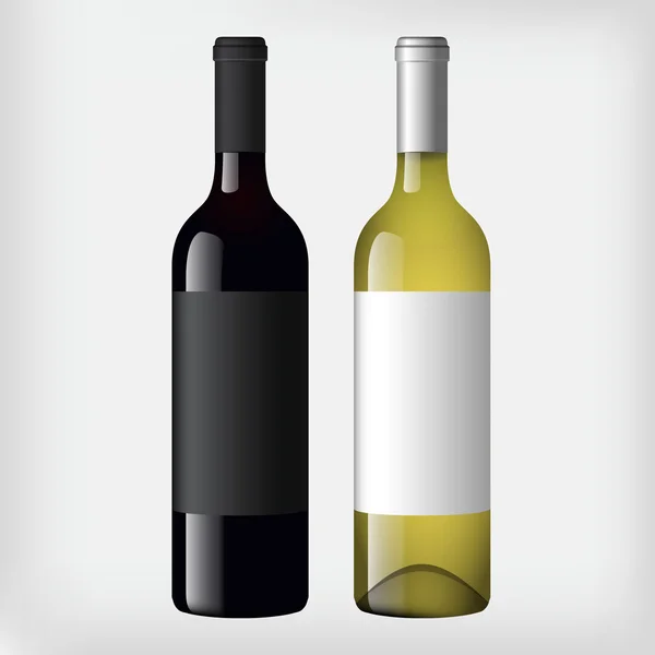 Garrafa de vinho tinto e branco —  Vetores de Stock