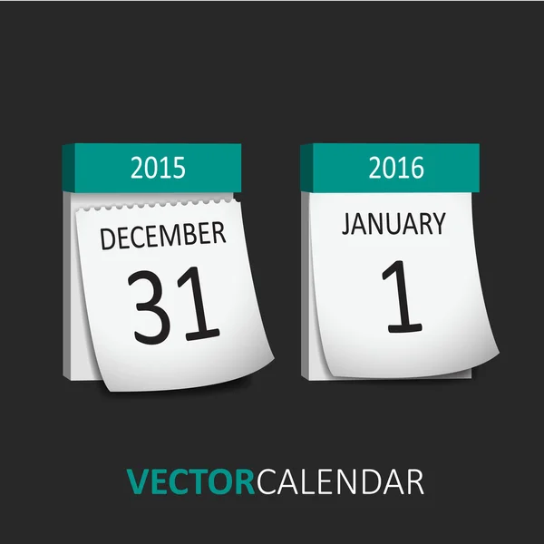 Calendario de desgarro - Año Nuevo Vectores de stock libres de derechos