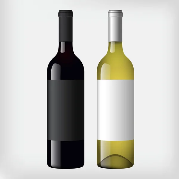 Botella de vino tinto y blanco Gráficos vectoriales