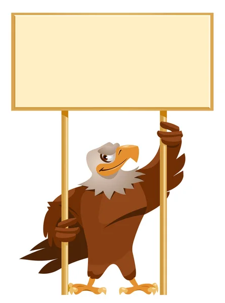 Adler Mit Leerem Banner Vektorillustration Cartoon Stil Elemente Werden Gruppiert — Stockvektor