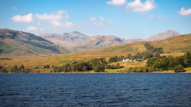 Muhteşem manzara, Loch Katrine, İskoçya Highlands, İngiltere