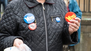 Edinburgh, İskoçya, Birleşik Krallık, 18 Eylül 2014 - kamu referandum günü Edinburgh bağımsızlık onların görüş ifade