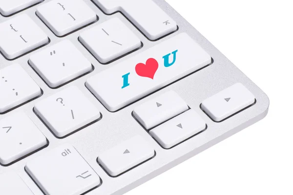 Concepto de amor, Tecla de amor en el teclado del ordenador — Foto de Stock