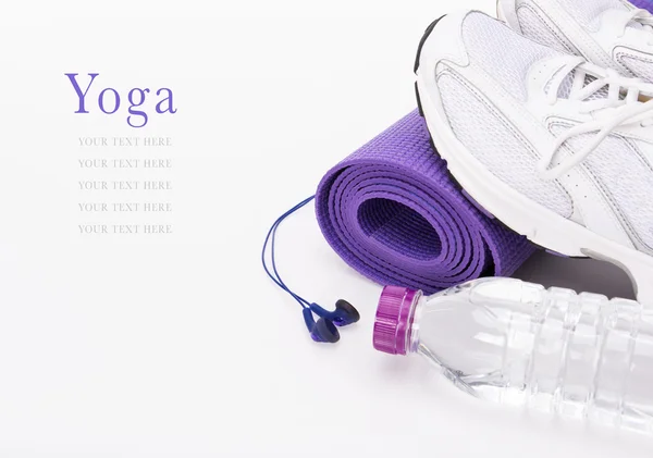 Fundo de Yoga isolado em branco com espaço de cópia — Fotografia de Stock