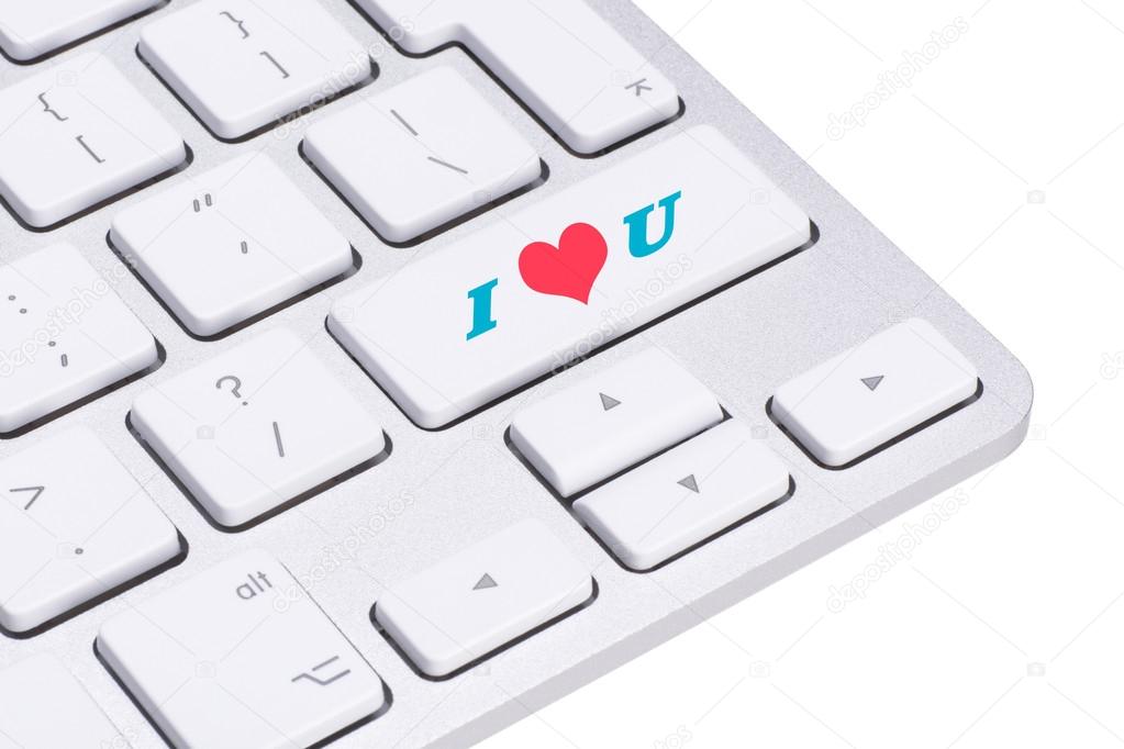 Love concept, Love key on the computer keyboard