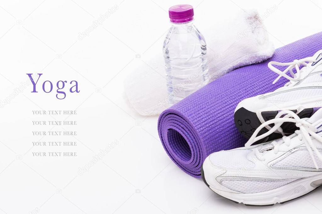 Yoga Background isolated on white with copy space