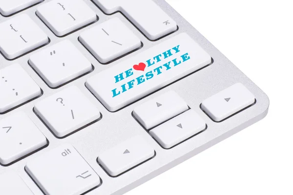 Lifestyle Concept - The Healthy Lifestyle Button on Modern Computer Keyboard — Stock Photo, Image