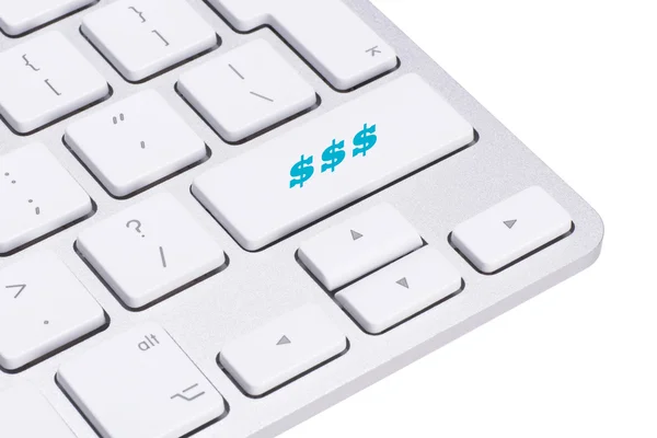 Dollar sign button on keyboard, money concept — Stock Photo, Image